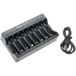 Chargeur de piles 8 bornes compatible avec piles aa / aaa rechargeables, batteries, piles domestiques ...