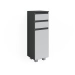 Vicco - meuble de rangement de salle de bain j - shape, anthracite, 30 x 95 cm