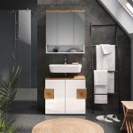 Armoire de toilette eden, blanc, 70 x 77. 5 cm avec 3 portes, vicco