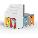 Vicco - biblioth�que enfant onix, blanc, 97. 1 x 78. 4 cm avec 6 bo�tes pliantes opt. 1