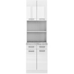 Vicco - bloc cuisine r - line, blanc haute brillance, 60 cm, pt marbre