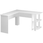 Vicco - bureau d'angle nikita, blanc, 140 x 140 cm