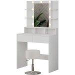 Vicco - coiffeuse taylor, blanc, 80 cm avec �clairage led et tabouret