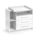Vicco - commode � langer oskar, blanc, 113x100cm avec 3 grands tiroirs