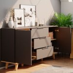 Vicco - commode avec tiroirs nautica, anthracite, 138 x 82 cm