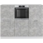 Vicco - bloc cuisine r - line, béton / blanc, 180 cm sans plan de travail Vicco - bloc cuisine r - line, béton / blanc, 180 cm sans plan de travail