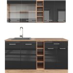 Vicco - cuisine r - line, anthracite brillant / chêne doré, 160 cm sans plan de travail Vicco - cuisine r - line, anthracite brillant / chêne doré, 160 cm sans plan de travail