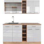 Vicco - cuisine r - line, blanc brillant / chêne doré, 160 cm sans plan de travail Vicco - cuisine r - line, blanc brillant / chêne doré, 160 cm sans plan de travail