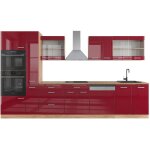 Vicco - cuisine r - line, bordeaux brillant / chêne doré, 350 cm avec armoire haute, sans plan de travail ... Vicco - cuisine r - line, bordeaux brillant / chêne doré, 350 cm avec armoire haute, sans plan de travail ...