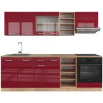Cuisine r - line, bordeaux brillant / chêne doré, 240 cm sans plan de travail, vicco Cuisine r - line, bordeaux brillant / chêne doré, 240 cm sans plan de travail, vicco