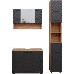 Vicco - ensemble de meubles de salle de bain irma, anthracite rayé, 3 pièces, avec armoire de toilette ... Vicco - ensemble de meubles de salle de bain irma, anthracite rayé, 3 pièces, avec armoire de toilette ...