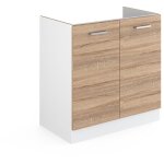 Vicco - meuble bas sous - �vier r - line, sonoma, 80 cm, pt ch�ne