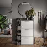 Vicco - meuble � chaussure orlando, b�ton, 80x128. 3cm avec 3 compartiments