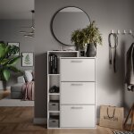 Vicco - meuble � chaussure orlando, blanc, 80x128. 3cm avec 3 compartiments