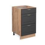 Vicco - meuble cuisine fame - line, anthracite - or, 50 cm sans plan de travail