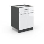 Meuble cuisine fame - line, blanc haute brillance, 60 cm avec tiroir, sans plan de travail vicco