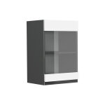 Vicco - meuble de cuisine haut vitr� r - line, blanc, 40 cm j - shape