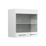 Meuble de cuisine haut vitr� r - line, blanc haute brillance, 60 cm vicco