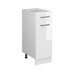 Vicco - meuble cuisine r - line, blanc haute brillance, 30 cm sans plan de travail