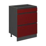 Meuble cuisine r - line, rouge, 60 cm j - shape, avec tiroirs, sans plan de travail vicco Meuble cuisine r - line, rouge, 60 cm j - shape, avec tiroirs, sans plan de travail vicco