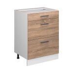 Vicco - meuble cuisine r - line, sonoma, 60 cm avec tiroirs, sans plan de travail