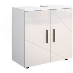 Vicco - meuble sous vasque simple irma, blanc haute brillance, 60 x 59 cm