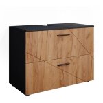 Vicco - meuble sous vasque simple irma, chne dor / anthracite, 80 x 58. 6 cm
