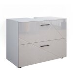 Vicco - meuble sous vasque simple irma, blanc haute brillance, 80 x 58. 6 cm