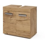 Vicco - meuble sous vasque simple luna, chne wotan, 60 x 56 cm