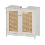 Vicco - meuble sous vasque simple rosario, blanc, 60 x 58 cm avec 2 portes