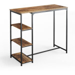 Table de bar fyrk, bois antique, 120 x 50 cm avec �tag�res, vicco