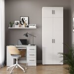 Vicco - tag�re � dossiers frank, blanc, 80 x 182. 4 cm avec rehausse d'armoire