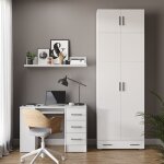 Vicco - tag�re � dossiers frank, blanc, 80 x 182. 4 cm avec rehausse d'armoire et tiroir