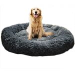 Vicmhuang - lit moelleux rond pour chat et chien extra large lavable avec coussin corbeille et panier ...