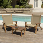 Macabane - vick - salon de jardin en bois acacia 2 pers - 2 fauteuils et 1 table basse 63, 5 x 36 cm Macabane - vick - salon de jardin en bois acacia 2 pers - 2 fauteuils et 1 table basse 63, 5 x 36 cm