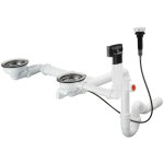 Hansgrohe - vidage automatique pour évier 2 bacs granite d17 - 10 inox Hansgrohe - vidage automatique pour évier 2 bacs granite d17 - 10 inox