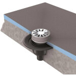 Bonde de douche verticale ronde 115mm ? finition m�tal ? capacit� 0, 80 l / s ? profondeur d'encastrement ...