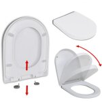 Vidaxl ? abattant wc carr� � fermeture douce ? design � d�gagement rapide ? polypropyl�ne durable ? compatible ...