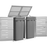 Vidaxl - abri pour deux poubelles 138x77, 5x115, 5 cm inox