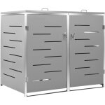 Vidaxl - abri pour deux poubelles 138x77, 5x115, 5 cm inox