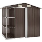 Abri de jardin avec �tag�re marron 205x130x183 cm fer vidaxl