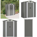 Abri de jardin gris clair 192x108x223 cm acier galvanis - abri de jardin - abri extrieur - rangement ...