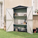 Vidaxl ? abri de jardin m�tal gris 116x45x175 cm ? acier galvanis� durable ? ventilation int�gr�e pour ...