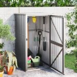Abri à outils de jardin gris 88x89x161 cm acier galvanisé Abri à outils de jardin gris 88x89x161 cm acier galvanisé