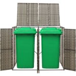 Vidaxl - abri pour poubelle double gris 140x80x117 cm r�sine tress�e