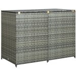 Vidaxl - abri de poubelle double résine tressée anthracite 148x77x111cm Vidaxl - abri de poubelle double résine tressée anthracite 148x77x111cm