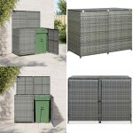Vidaxl - abri de poubelle double rsine tresse anthracite 148x77x111cm - abri poubelle - abri jardin ...