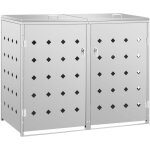 Vidaxl - abri de poubelle double sur roulettes 240 l acier inoxydable