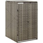Abri pour poubelle gris 70x80x117 cm résine tressée Abri pour poubelle gris 70x80x117 cm résine tressée