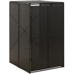 Abri pour poubelle noir 70x80x117 cm rsine tresse